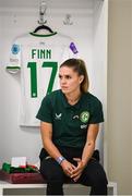 31 October 2023; Jamie Finn of Republic of Ireland before the UEFA Women's Nations League B match between Albania and Republic of Ireland at Loro Boriçi Stadium in Shkoder, Albania. Photo by Stephen McCarthy/Sportsfile