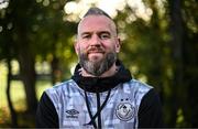 1 November 2023; Shamrock Rovers goalkeeper Alan Mannus poses for a portrait during a Shamrock Rovers media briefing at Roadstone Group Sports Club in Dublin. Photo by Sam Barnes/Sportsfile