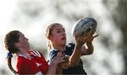 1 November 2023; Elle White of North Midlands wins possession in the line-out during the BearingPoint Sarah Robinson Cup round two match between North East and North Midlands at Mullingar RFC in Mullingar, Westmeath. Photo by Piaras Ó Mídheach/Sportsfile