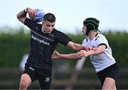 1 November 2023; David Cronn of Metro in action against Aidan Kelly of Midlands during the BearingPoint Shane Horgan Cup round two match between Metro and Midlands at Mullingar RFC in Mullingar, Westmeath. Photo by Piaras Ó Mídheach/Sportsfile