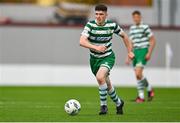 28 October 2023; Sean Moore of Shamrock Rovers during the EA SPORTS MU17 LOI Mark Farren Cup match between Shamrock Rovers and Shelbourne at Tallaght Stadium in Dublin. Photo by Tyler Miller/Sportsfile