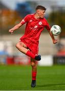 28 October 2023; James Bailey of Shelbourne during the EA SPORTS MU17 LOI Mark Farren Cup match between Shamrock Rovers and Shelbourne at Tallaght Stadium in Dublin. Photo by Tyler Miller/Sportsfile