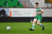 28 October 2023; Sean Moore of Shamrock Rovers during the EA SPORTS MU17 LOI Mark Farren Cup match between Shamrock Rovers and Shelbourne at Tallaght Stadium in Dublin. Photo by Tyler Miller/Sportsfile