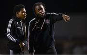 3 November 2023; Jonathan Afolabi of Bohemians, right, and team-mate Nickson Okosun before the SSE Airtricity Men's Premier Division match between Bohemians and Cork City at Dalymount Park in Dublin. Photo by Tyler Miller/Sportsfile