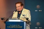 3 November 2023; MC Marty Morrissey speaking during the 2023 TG4 Teams of the Championship awards night at Croke Park in Dublin. Photo by Sam Barnes/Sportsfile