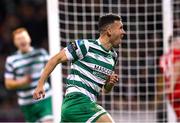 3 November 2023; Aaron Greene of Shamrock Rovers celebrates after scoring his side's third goal during the SSE Airtricity Men's Premier Division match between Shamrock Rovers and Sligo Rovers at Tallaght Stadium in Dublin. Photo by Seb Daly/Sportsfile