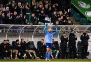 3 November 2023; Shamrock Rovers goalkeeper Alan Mannus acknowledges supporters after being substituted during the SSE Airtricity Men's Premier Division match between Shamrock Rovers and Sligo Rovers at Tallaght Stadium in Dublin. Photo by Stephen McCarthy/Sportsfile