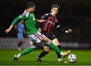 3 November 2023; Paddy Kirk of Bohemians is tackled by Jaze Kabia of Cork City during the SSE Airtricity Men's Premier Division match between Bohemians and Cork City at Dalymount Park in Dublin. Photo by Tyler Miller/Sportsfile