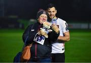 3 November 2023; Patrick Hoban of Dundalk poses for a selfie after the SSE Airtricity Men's Premier Division match between UCD and Dundalk at UCD Bowl in Dublin. Photo by Stephen Marken/Sportsfile