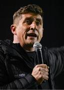 3 November 2023; Bohemians manager Declan Devine acknowledges supporters after the SSE Airtricity Men's Premier Division match between Bohemians and Cork City at Dalymount Park in Dublin. Photo by Tyler Miller/Sportsfile