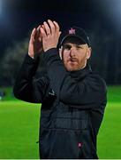 3 November 2023; Dundalk head coach Stephen O'Donnell applauds supporters after the SSE Airtricity Men's Premier Division match between UCD and Dundalk at UCD Bowl in Dublin. Photo by Stephen Marken/Sportsfile