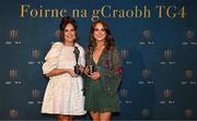 3 November 2023; Limerick TG4 Junior Team of the Championship award winners and sisters Grace Lee, left, and Yvonne Lee, with their awards, during the 2023 TG4 Teams of the Championship awards night at Croke Park in Dublin. Photo by Sam Barnes/Sportsfile