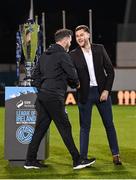 3 November 2023; Shamrock Rovers manager Stephen Bradley, left, and SSE Airtricity digital media lead Gar Murphy after the SSE Airtricity Men's Premier Division match between Shamrock Rovers and Sligo Rovers at Tallaght Stadium in Dublin. Photo by Seb Daly/Sportsfile *** NO REPRODUCTION FEE ***