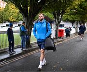 4 November 2023; Jason Jenkins of Leinster arrives before the United Rugby Championship match between Leinster and Edinburgh at the RDS Arena in Dublin. Photo by Harry Murphy/Sportsfile