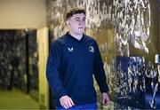 4 November 2023; Cormac Foley of Leinster walks out for the warmup before the United Rugby Championship match between Leinster and Edinburgh at the RDS Arena in Dublin. Photo by Harry Murphy/Sportsfile