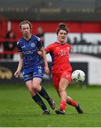 4 November 2023; Keeva Keenan of Shelbourne in action against Lara Phipps of Bohemians during the SSE Airtricity Women's Premier Division match between Shelbourne and Bohemians at Tolka Park in Dublin. Photo by Stephen Marken/Sportsfile