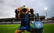 4 November 2023; Leinster mascot Leo the Lion during the United Rugby Championship match between Leinster and Edinburgh at the RDS Arena in Dublin. Photo by Harry Murphy/Sportsfile