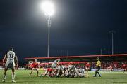 4 November 2023; Players from both teams contest a scrum during the United Rugby Championship match between Munster and Dragons at Musgrave Park in Cork. Photo by Eóin Noonan/Sportsfile