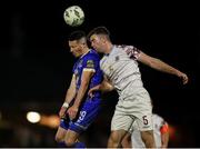 4 November 2023; Ronan Coughlan of Waterford in action against Brendan Frahill of Cobh Ramblers during the SSE Airtricity Men's First Division Play-Off Final between Waterford and Cobh Ramblers at Turner's Cross in Cork. Photo by Michael P Ryan/Sportsfile