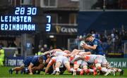 4 November 2023; Cormac Foley of Leinster before a scrum during the United Rugby Championship match between Leinster and Edinburgh at the RDS Arena in Dublin. Photo by Sam Barnes/Sportsfile