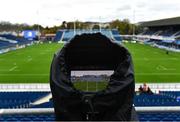 4 November 2023; A general view of a tv camera before the United Rugby Championship match between Leinster and Edinburgh at the RDS Arena in Dublin. Photo by Sam Barnes/Sportsfile