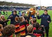 4 November 2023; The Lansdowne team with Leinster players Ross Byrne, Luke McGrath and Dan Sheehan before the Bank of Ireland Half-Time Minis during the United Rugby Championship match between Leinster and Edinburgh at the RDS Arena in Dublin. Photo by Harry Murphy/Sportsfile