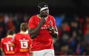4 November 2023; Edwin Edogbo of Munster during the United Rugby Championship match between Munster and Dragons at Musgrave Park in Cork. Photo by Eóin Noonan/Sportsfile
