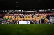 5 November 2023; The Corofin team before the Galway County Senior Club Football Championship final match between Corofin and Moycullen at Pearse Stadium in Galway. Photo by Harry Murphy/Sportsfile