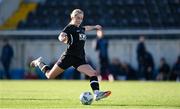 5 November 2023; Ceola Bergin of Wexford Youths shoots to score her side's third goal during the EA SPORTS Women’s U19 Cup Final between Wexford Youths and Shelbourne at Athlone Town Stadium in Westmeath. Photo by Seb Daly/Sportsfile