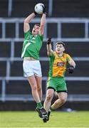 5 November 2023; Paul Kelly of Moycullen fields the ball under pressure from Cathal Silke of Corofin during the Galway County Senior Club Football Championship final match between Corofin and Moycullen at Pearse Stadium in Galway. Photo by Harry Murphy/Sportsfile