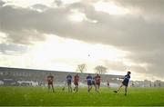 5 November 2023; Jack O'Connor of Sarsfields scores a point for his side during the AIB Munster GAA Hurling Senior Club Championship quarter-final match between Ballygunner and Sarsfields at Walsh Park in Waterford. Photo by Eóin Noonan/Sportsfile