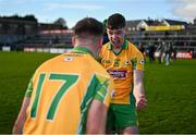 5 November 2023; Jack McCabe, right, and Ross Mahon of Corofin after their side's victory in the Galway County Senior Club Football Championship final match between Corofin and Moycullen at Pearse Stadium in Galway. Photo by Harry Murphy/Sportsfile