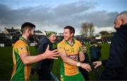 5 November 2023; Gary Sice, right and Martin Farragher of Corofin after their side's victory in the Galway County Senior Club Football Championship final match between Corofin and Moycullen at Pearse Stadium in Galway. Photo by Harry Murphy/Sportsfile