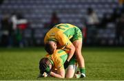 5 November 2023; Gary Sice of Corofin is congratulated by teammate Micheal Lundy after their side's victory in the Galway County Senior Club Football Championship final match between Corofin and Moycullen at Pearse Stadium in Galway. Photo by Harry Murphy/Sportsfile