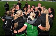 5 November 2023; Ellen Molloy of Wexford Youths, centre, celebrates with teammates after their side's victory in the EA SPORTS Women’s U19 Cup Final between Wexford Youths and Shelbourne at Athlone Town Stadium in Westmeath. Photo by Seb Daly/Sportsfile