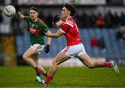5 November 2023; Luke Crowley of East Kerry in action against Keith Evans of Mid Kerry during the Kerry County Senior Football Championship final match between Mid Kerry and East Kerry at Austin Stack Park in Tralee, Kerry. Photo by Brendan Moran/Sportsfile