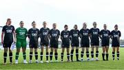 5 November 2023; Wexford Youths players before the EA SPORTS Women’s U19 Cup Final between Wexford Youths and Shelbourne at Athlone Town Stadium in Westmeath. Photo by Seb Daly/Sportsfile