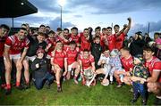 5 November 2023; The East Kerry team celebrate with the Bishop Moynihan cup after the Kerry County Senior Football Championship final match between Mid Kerry and East Kerry at Austin Stack Park in Tralee, Kerry. Photo by Brendan Moran/Sportsfile