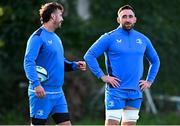 6 November 2023; Jack Conan, right, and Caelan Doris during Leinster rugby squad training session at UCD in Dublin. Photo by Harry Murphy/Sportsfile