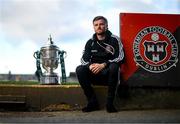 6 November 2023; Adam McDonnell poses for a portrait during a Bohemians media day, at Dalymount Park in Dublin, ahead of the Sports Direct FAI Cup Final. Photo by Stephen McCarthy/Sportsfile