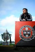 6 November 2023; Adam McDonnell poses for a portrait during a Bohemians media day, at Dalymount Park in Dublin, ahead of the Sports Direct FAI Cup Final. Photo by Stephen McCarthy/Sportsfile