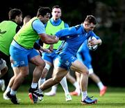 6 November 2023; Lee Barron, right, and Thomas Clarkson during Leinster rugby squad training session at UCD in Dublin. Photo by Harry Murphy/Sportsfile