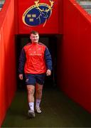 7 November 2023; Seán O'Brien makes his way to the pitch for a Munster rugby squad training session at Thomond Park in Limerick. Photo by Eóin Noonan/Sportsfile