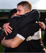 5 November 2023; Seamus Hurley of Newcastle West, right, celebrates with manager Jimmy Lee after the Limerick County Senior Club Football Championship final match between Adare and Newcastle West at TUS Gaelic Grounds in Limerick. Photo by Tom Beary/Sportsfile