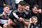 5 November 2023; Newcastle West joint-captain Iain Corbett with his son Dylan, who was born on Tuesday, October 31, 2023, after the Limerick County Senior Club Football Championship final match between Adare and Newcastle West at TUS Gaelic Grounds in Limerick. Photo by Tom Beary/Sportsfile