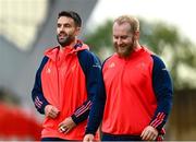 7 November 2023; Conor Murray, left, and Jeremy Loughman during a Munster rugby squad training session at Thomond Park in Limerick.