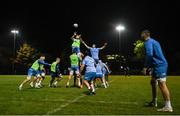 7 November 2023; Ross Molony, left, and Ryan Baird during a Leinster rugby open training session at Dublin University Football Club in Trinity College, Dublin. Photo by David Fitzgerald/Sportsfile