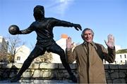 8 November 2023; Former Northern Ireland, Arsenal and Spurs goalkeeper Pat Jennings in attendance at the unveiling of the Pat Jennings statue at Kildare Street in Newry, Down. Photo by David Fitzgerald/Sportsfile