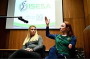 8 November 2023; Paralympian Ellen Keane and Sport Ireland Institute head of physiology Ciara Sinnott-O'Connor pictured today at the launch of ISESA, the Irish Sport and Exercise Sciences Association at the Sport Ireland Conference Centre in Dublin. Photo by Harry Murphy/Sportsfile
