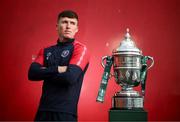 8 November 2023; Joe Redmond poses for a portrait during a St Patrick's Athletic media day, at Richmond Park in Dublin, ahead of the Sports Direct FAI Cup Final. Photo by Stephen McCarthy/Sportsfile